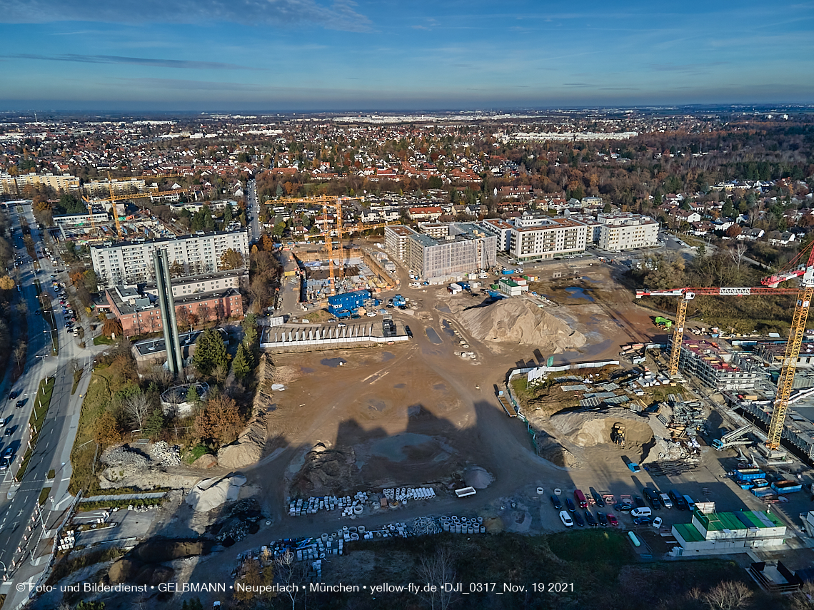 19.11.2021 - Luftbilder von der Baustelle Alexisquartier und Pandion Verde in Neuperlach 19.11.2021 - Luftbilder von der Baustelle Alexisquartier und Pandion Verde in Neuperlach